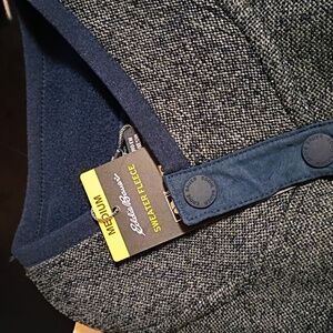 Eddie Bauer Sweater Fleece Pullover for Men MEDIUM Heather Navy- NEW With Tags